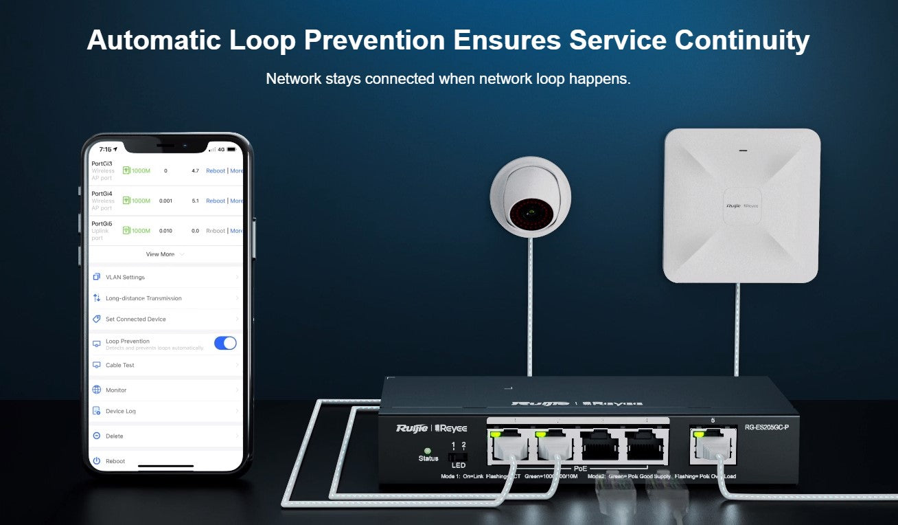 Ruijie RG-ES209GC-P 8 Port Cloud Managed Layer 2 PoE Switch