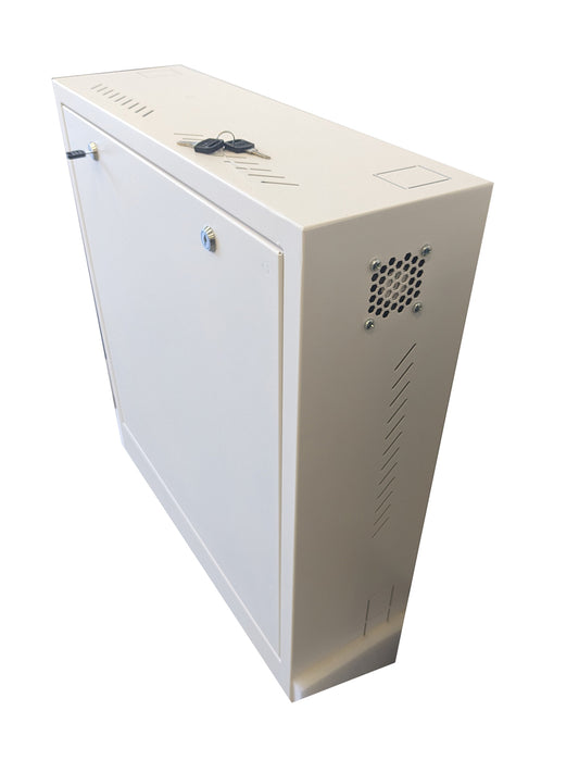 CCTV Vertical Wall Mount Security Cabinet - White - Standard Lock # MS5863518W