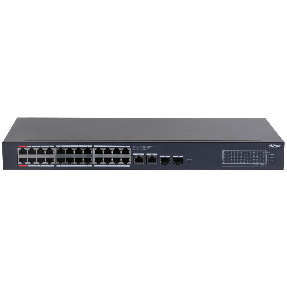 Dahua DH-CS4228-24GT-240 28-Port Cloud Managed Desktop Gigabit Switch with 24-Port PoE