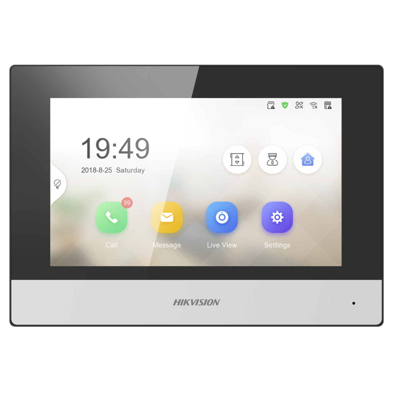 Hikvision DS-KH6320-WTE1 2nd Gen IP Intercom, 7" Touch Screen Room Station