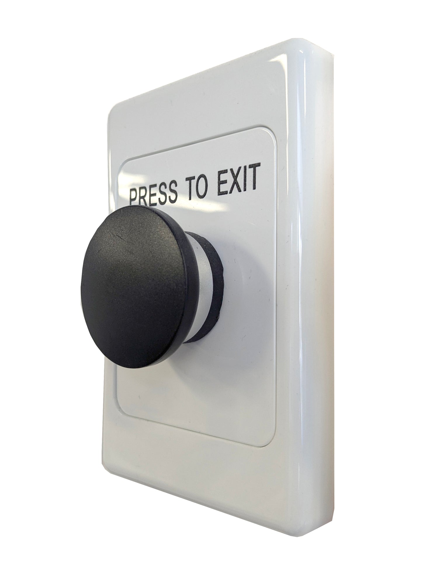 Arlin ARLSWP-35B Black Mushroom Button on Curved Plastic Plate Press to Exit