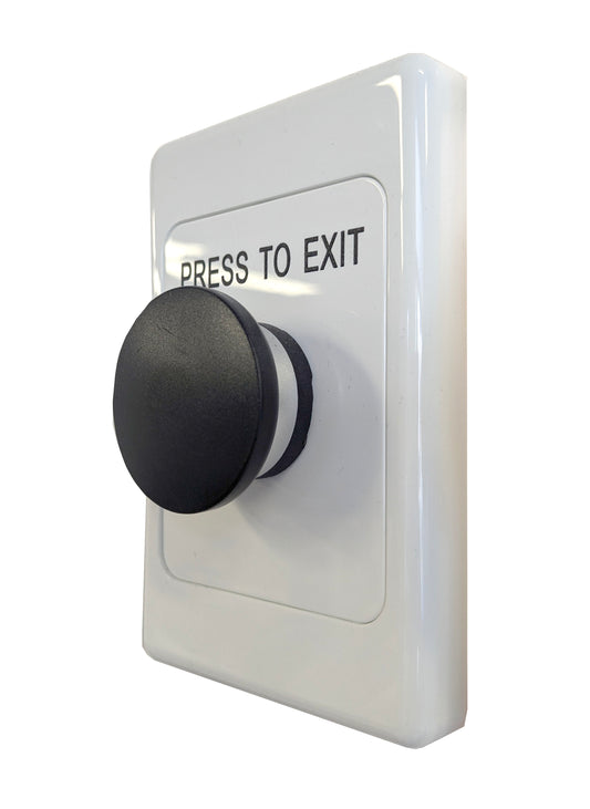 Arlin ARLSWP-35B Black Mushroom Button on Curved Plastic Plate Press to Exit