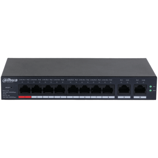 Dahua DH-CS4010-8GT-110 10-Port Cloud Managed Desktop Gigabit Switch with 8-Port PoE