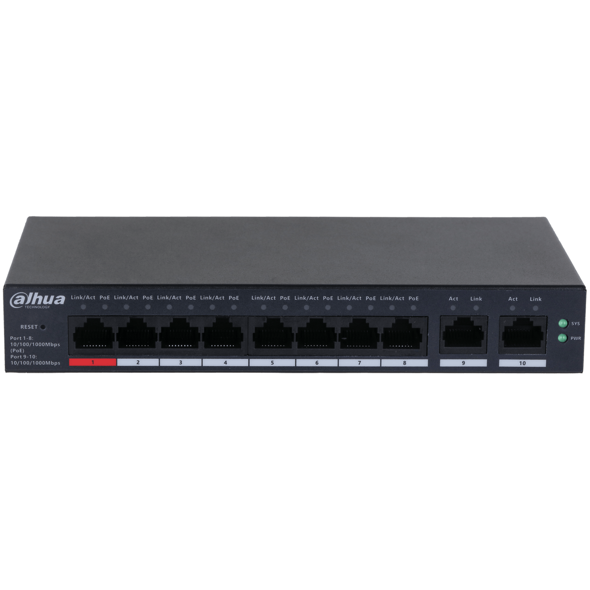 Dahua DH-CS4010-8GT-110 10-Port Cloud Managed Desktop Gigabit Switch with 8-Port PoE