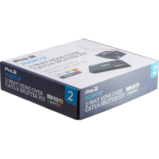 Pro.2 H2SPC5P 2 Way HDMI Over CAT5/6 Splitter Kit