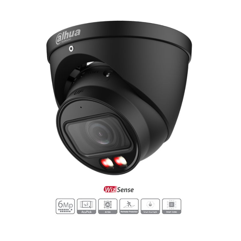 Dahua HDW3667T-ZS-IL-ANZ-BLK 6MP VARI-Focal Smart Dual Light Eyeball WizSense Network Camera - BLACK