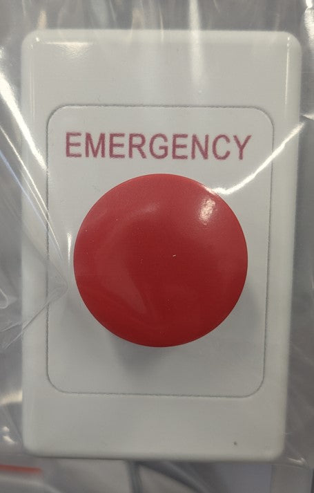 Red ARLSWP-35REmergency Mushroom Button on Curved Plastic Plate Emergency