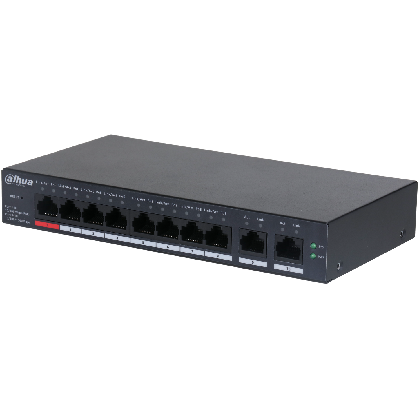 Dahua DH-CS4010-8ET-110 10-Port Cloud Managed Desktop Switch with 8-Port PoE