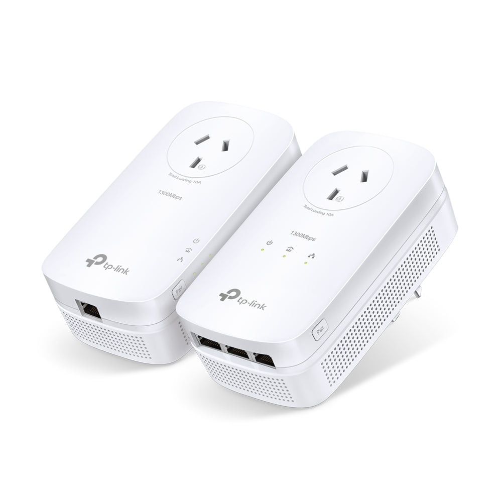 TP-Link TL-PA8033P AV1300 3-Port Gigabit Passthrough Powerline Starter Kit