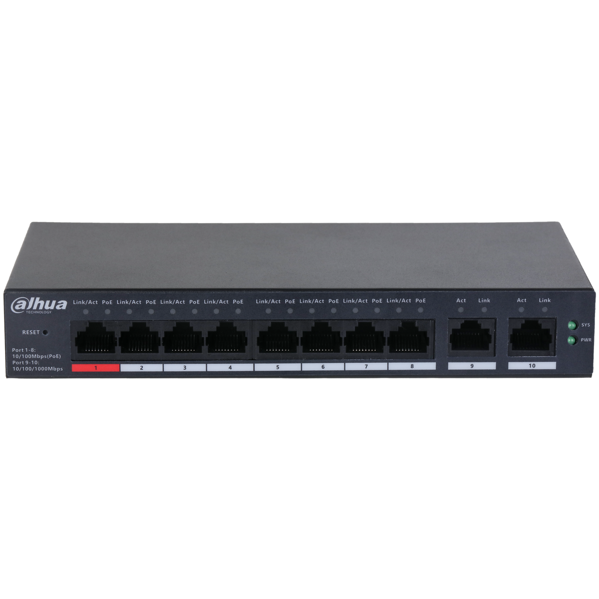 Dahua DH-CS4010-8ET-110 10-Port Cloud Managed Desktop Switch with 8-Port PoE