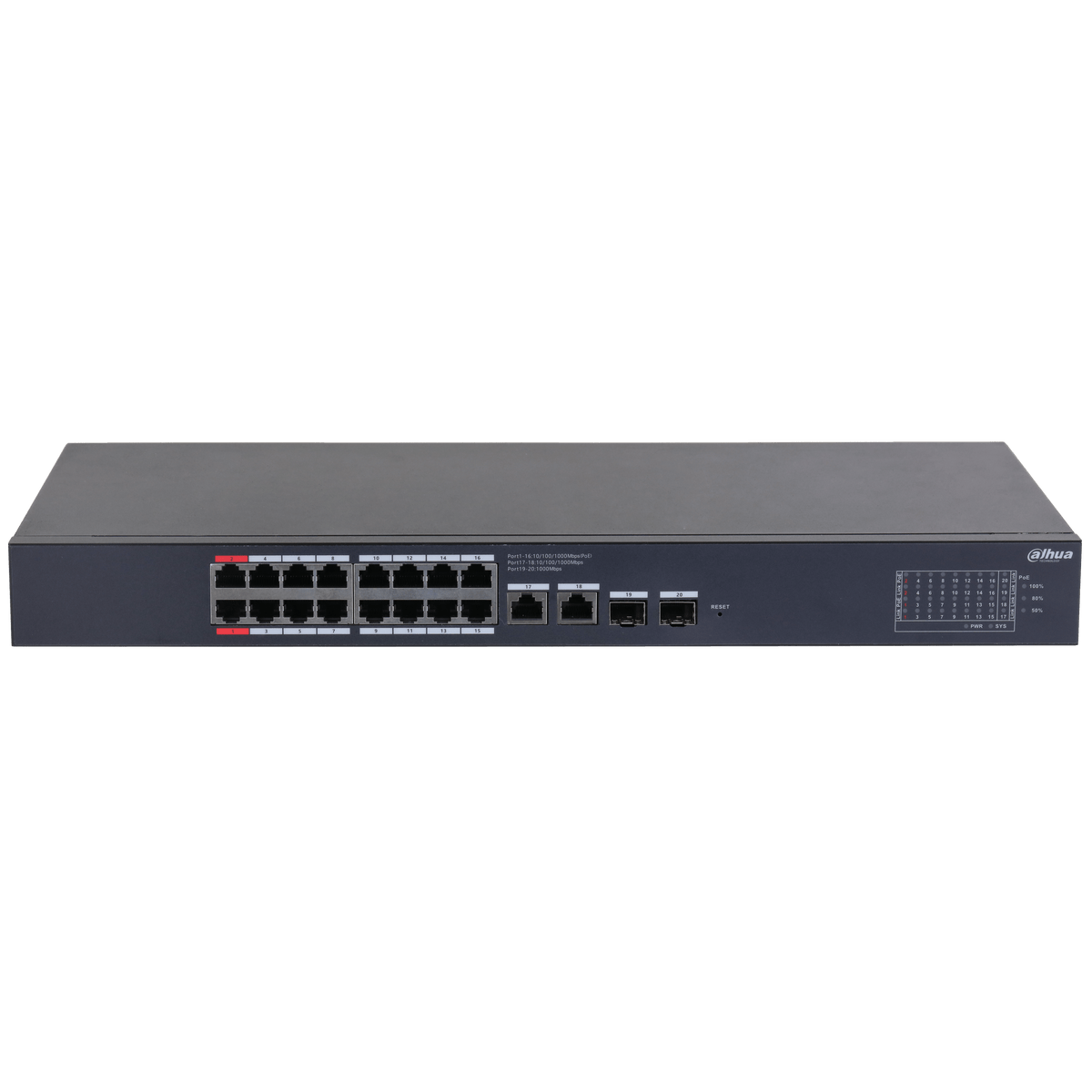 Dahua DH-CS4218-16ET-190 18-Port Cloud Managed Desktop Switch with 16-Port PoE
