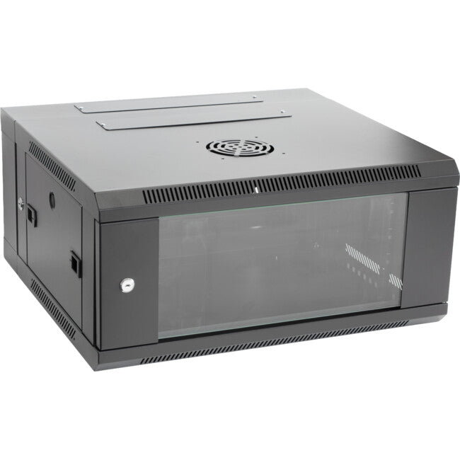 Pro.2 4RU 550mm Deep x 600mm Width Hinged Wall Mount Data Cabinet Rack - Glass Door # WMC4U55H