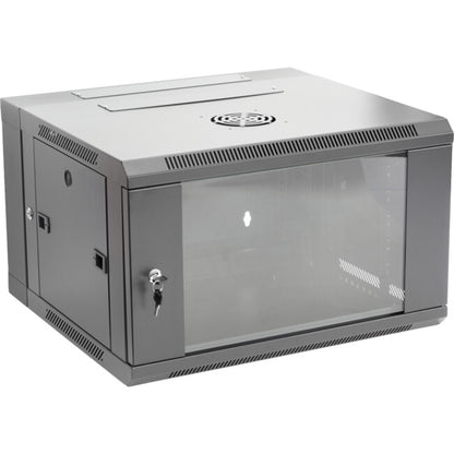 Pro.2 6RU 550mm Deep x 600mm Width Hinged Wall Mount Data Cabinet Rack - Glass Door # WMC6U55H