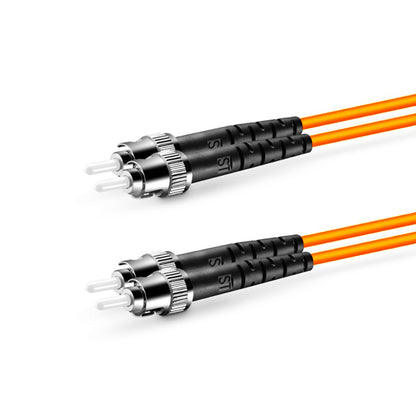 ST UPC to ST UPC Duplex OS2 Single Mode PVC (OFNR) 2.0mm Fiber Optic Patch Cable 3m # 40421