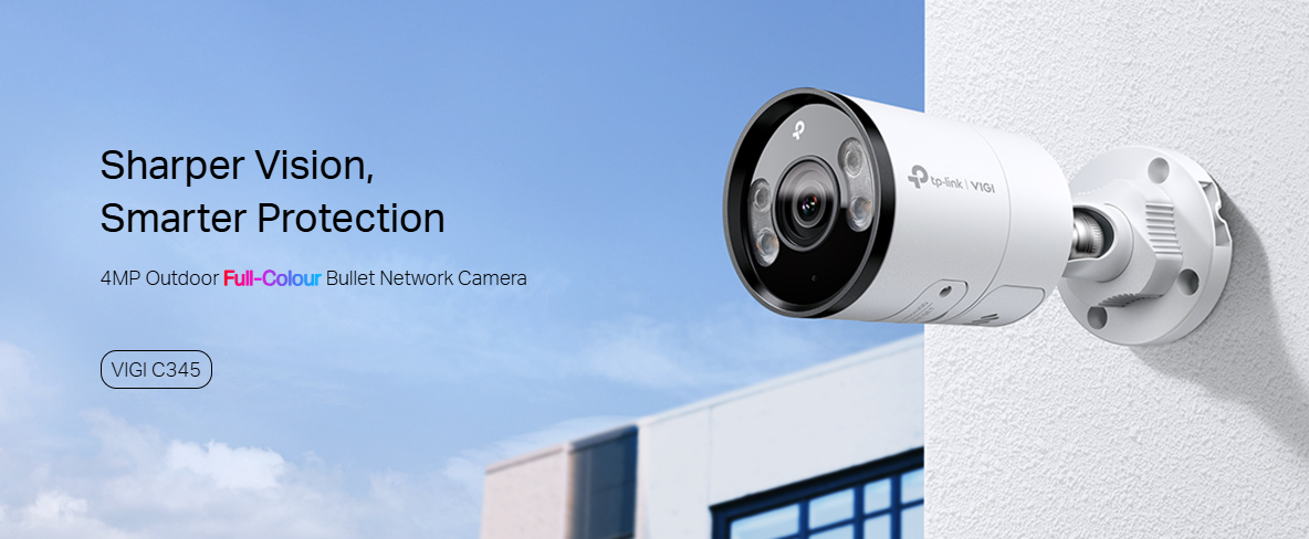 TP-Link VIGIC345 VIGI 4MP Outdoor Full-Colour Bullet Network Camera 4.0mm Lens