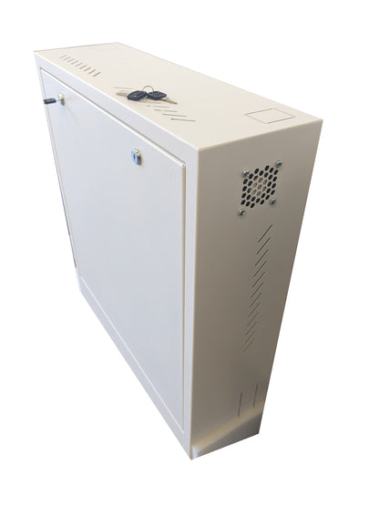 CCTV Vertical Wall Mount Security Cabinet - White - Standard Lock # MS5863518W