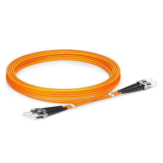 ST UPC to ST UPC Duplex OS2 Single Mode PVC (OFNR) 2.0mm Fiber Optic Patch Cable 3m # 40421