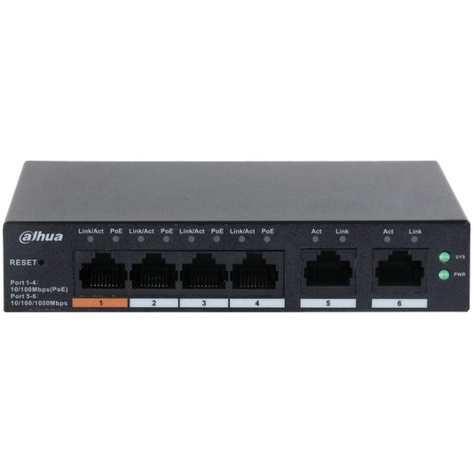 Dahua DH-CS4006-4ET-60 6-Port Cloud Managed Desktop Switch with 4-Port PoE