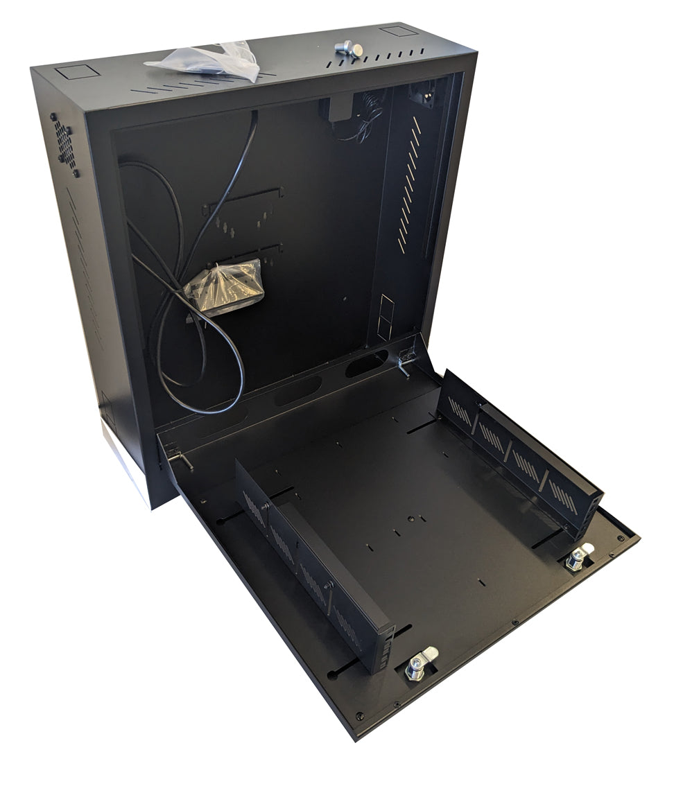 CCTV Vertical Wall Mount Security Cabinet - BLACK - Standard Lock MS5863518B # MS5863518B