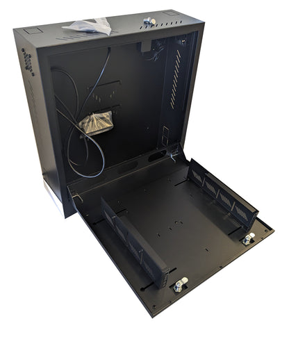 CCTV Vertical Wall Mount Security Cabinet - BLACK - Standard Lock MS5863518B # MS5863518B