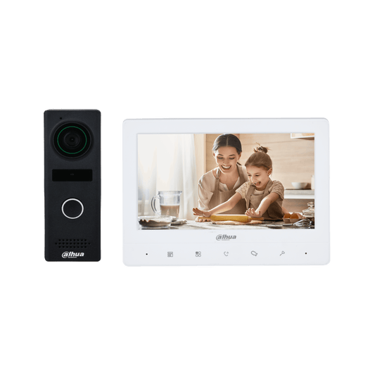 Dahua KTA02M 4 Wire Analogue Video Intercom Kit with Black Doorbell (VTH1020J+VTO1000JM+12v2)