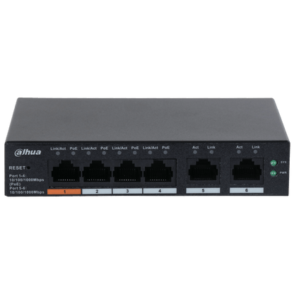Dahua CS4006-4GT-60 6-Port Cloud Managed Desktop Gigabit Switch with 4-Port PoE