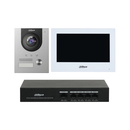 Dahua DHI-KTP01L-S-AUS IP Villa Outdoor Station & Indoor Monitor (DHI-VTH2621GW-P) Surface Mount Kit
