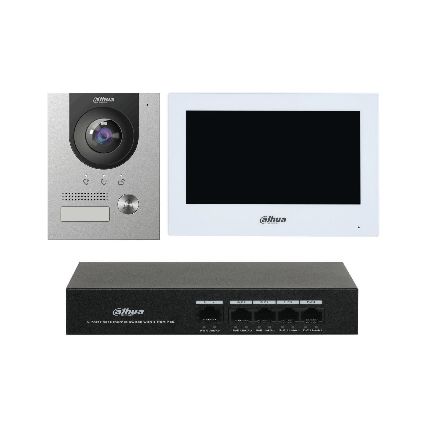 Dahua DHI-KTP01L-S-AUS IP Villa Outdoor Station & Indoor Monitor (DHI-VTH2621GW-P) Surface Mount Kit