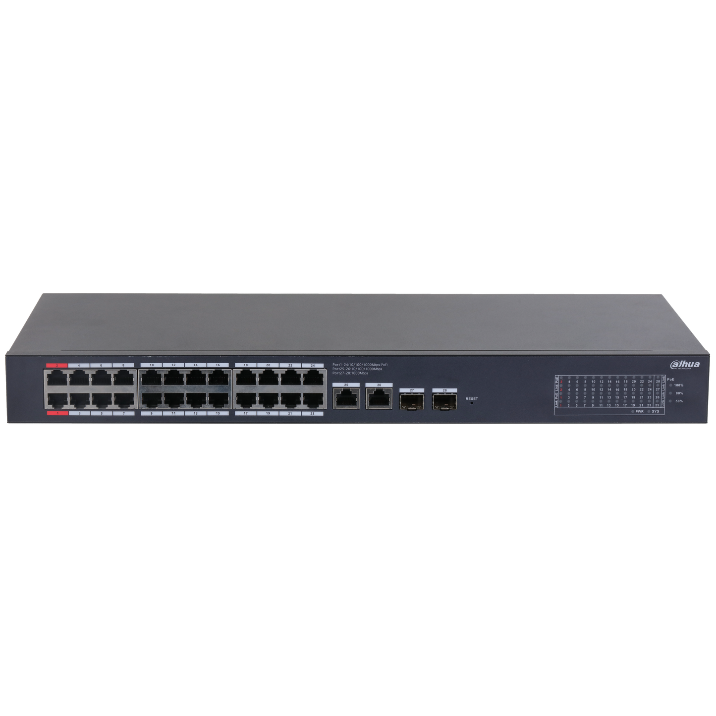 Dahua DH-CS4228-24GT-375 28-Port Cloud Managed Desktop Gigabit Switch with 24-Port PoE