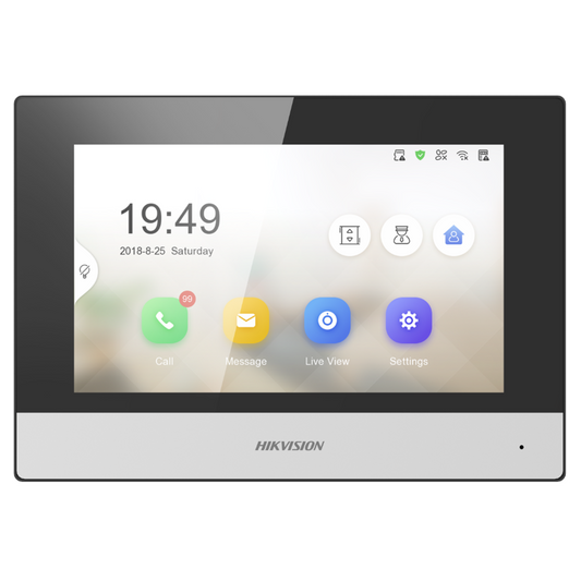 Hikvision DS-KH6320-WTE1 2nd Gen IP Intercom, 7" Touch Screen Room Station