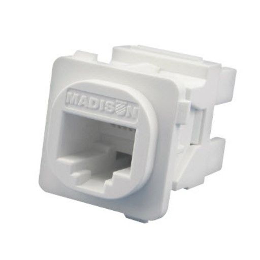 Garland MT64501C-TUB Outlet RJ45 Cat6 Clipsal Style White Mech 50pk