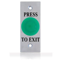 Arlin ARLSWP-25G Slim Illuminated Green Mushroom Button  flat Metal Plate Press to Exit