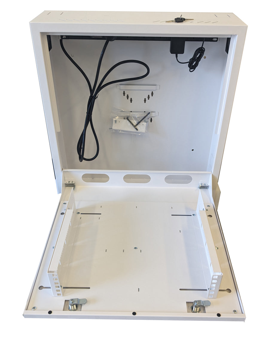 CCTV Vertical Wall Mount Security Cabinet - White - Standard Lock # MS5863518W