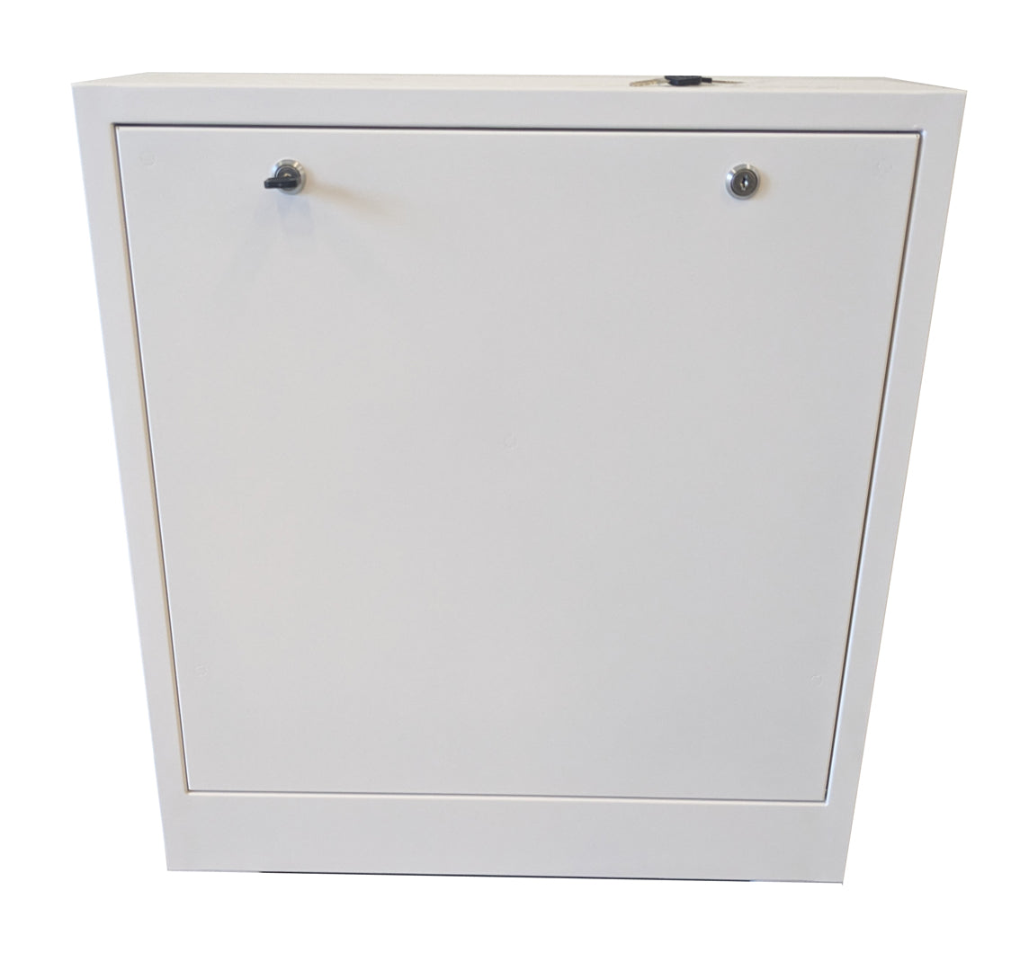 CCTV Vertical Wall Mount Security Cabinet - White - Standard Lock # MS5863518W