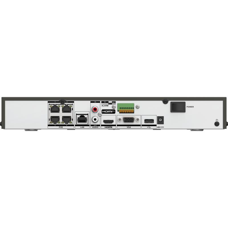 Hikvision DS-7604NI-M1-4P 4ch PoE NVR, 40Mbps, H.264+, 4 PnP Ports, 4K, VGA / HDMI, 1 HDD Bay
