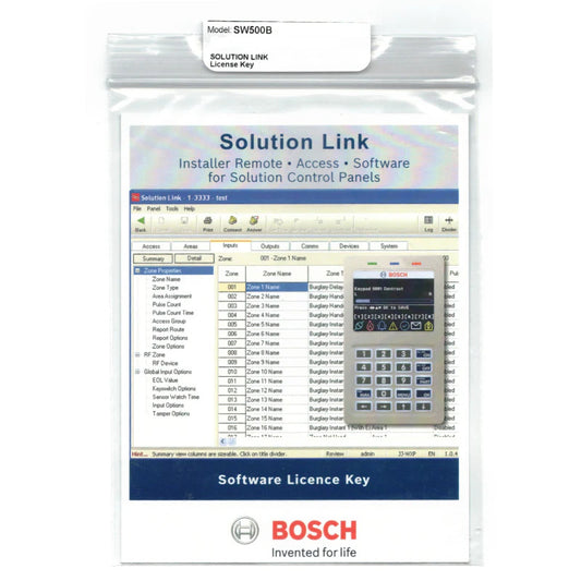 Bosch SW500B Solution Link Panel Programming Software