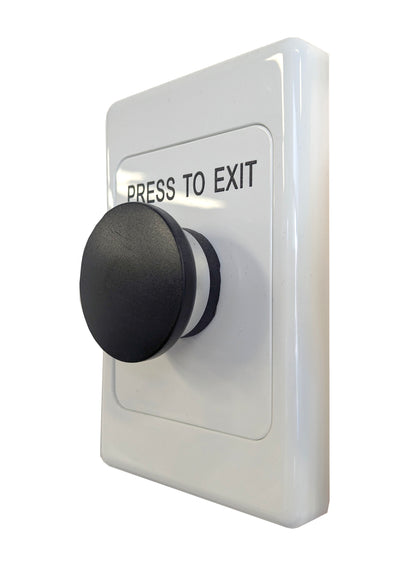 Arlin ARLSWP-35B Black Mushroom Button on Curved Plastic Plate Press to Exit