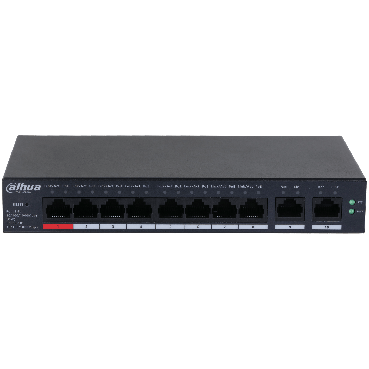Dahua DH-CS4010-8GT-110 10-Port Cloud Managed Desktop Gigabit Switch with 8-Port PoE