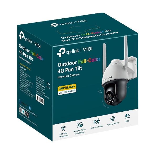 TP-Link VIGIC540-4G(4mm) VIGI 4MP Outdoor Full-Colour 4G Pan Tilt Network Camera