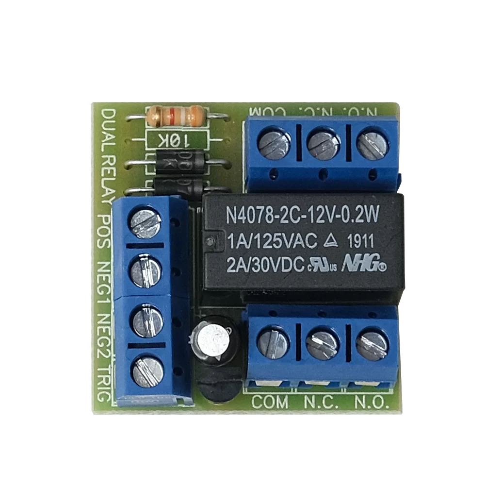 Universal Relay Card DPDT 12DC/16VAC Relay low voltage trigger # KE01-002-A-RELAY