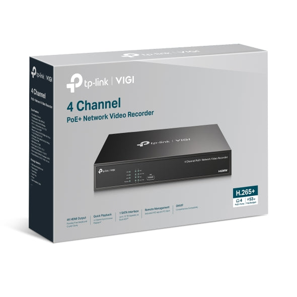 TP-Link VIGINVR1004H-4P 4 Channel PoE Network Video Recorder