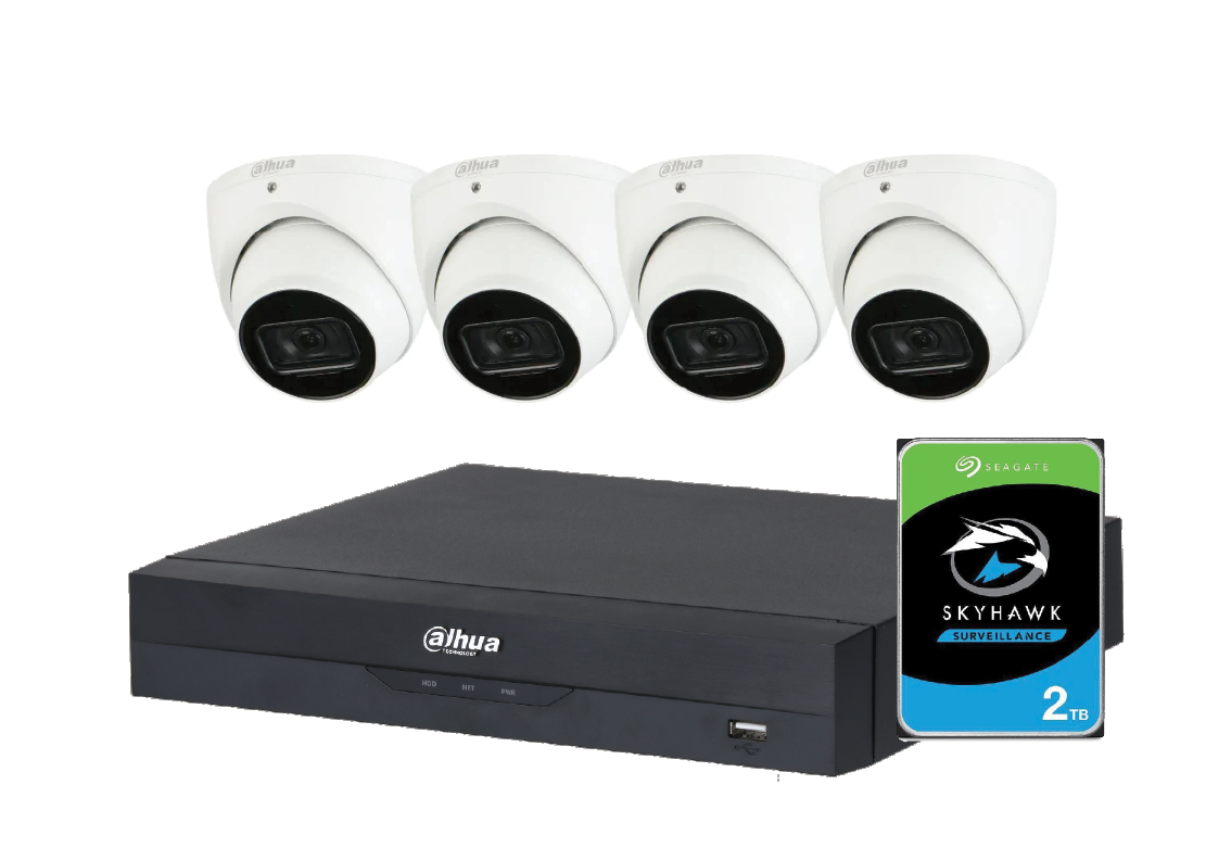 Dahua 8 Channel NVR Recorder with 2TB + 4 x 5MP Eyeball Camera Kit