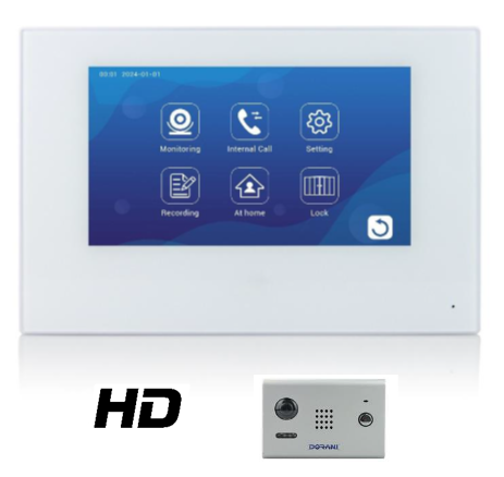 Dorani DORV803W Series 800 4 Wire Intercom 7.0" White Surface Mount Memory Kit