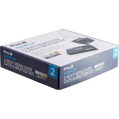Pro.2 H2SPC5P 2 Way HDMI Over CAT5/6 Splitter Kit