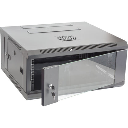 Pro.2 4RU 550mm Deep x 600mm Width Hinged Wall Mount Data Cabinet Rack - Glass Door # WMC4U55H