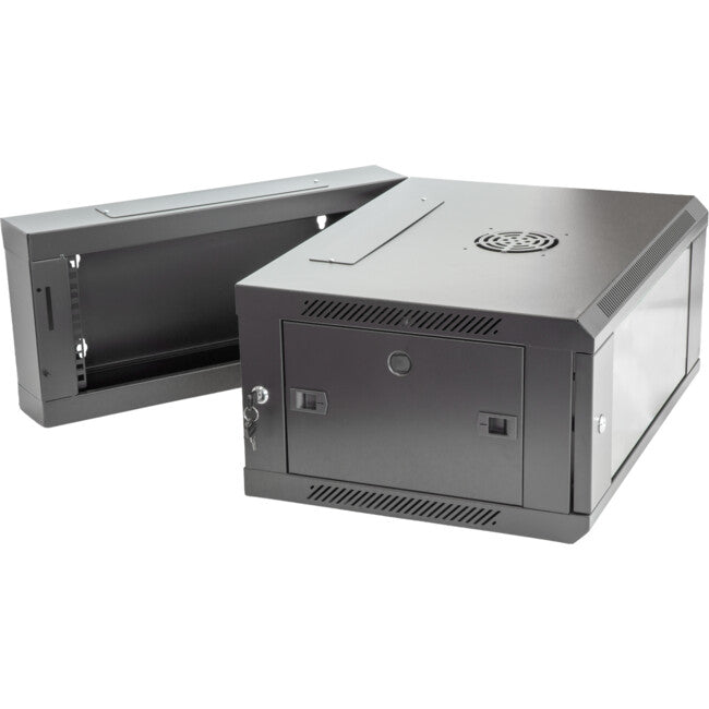 Pro.2 4RU 550mm Deep x 600mm Width Hinged Wall Mount Data Cabinet Rack - Glass Door # WMC4U55H