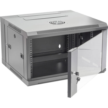 Pro.2 6RU 550mm Deep x 600mm Width Hinged Wall Mount Data Cabinet Rack - Glass Door # WMC6U55H