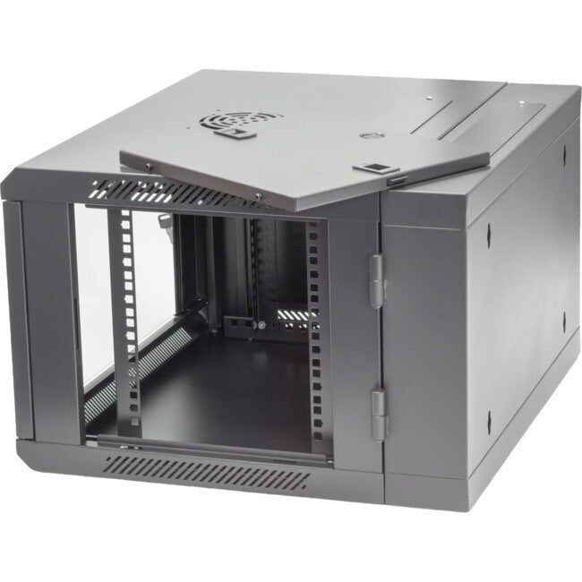 Pro.2 6RU 550mm Deep x 600mm Width Hinged Wall Mount Data Cabinet Rack - Glass Door # WMC6U55H