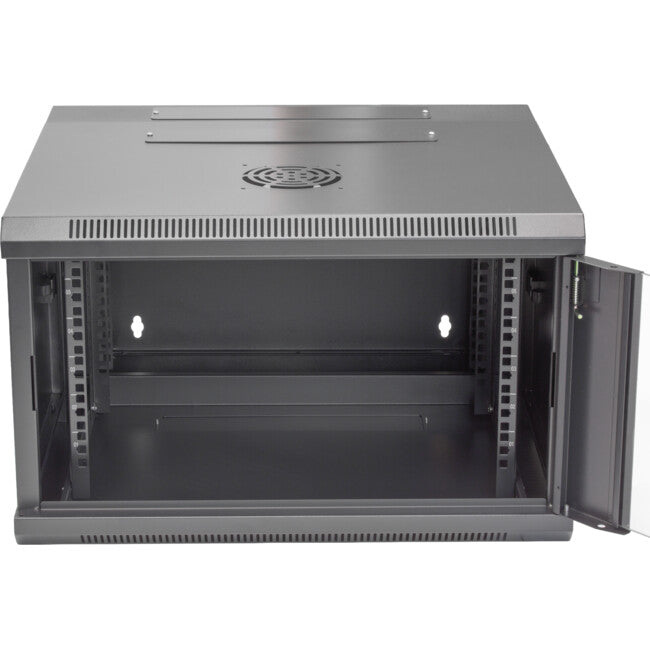 Pro.2 6RU 550mm Deep x 600mm Width Hinged Wall Mount Data Cabinet Rack - Glass Door # WMC6U55H