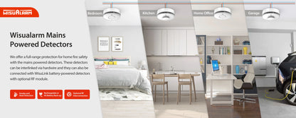 WisuAlarm DHI-HY-SA5MA 240 Volt Smoke Alarm with Long Life Lithium Battery